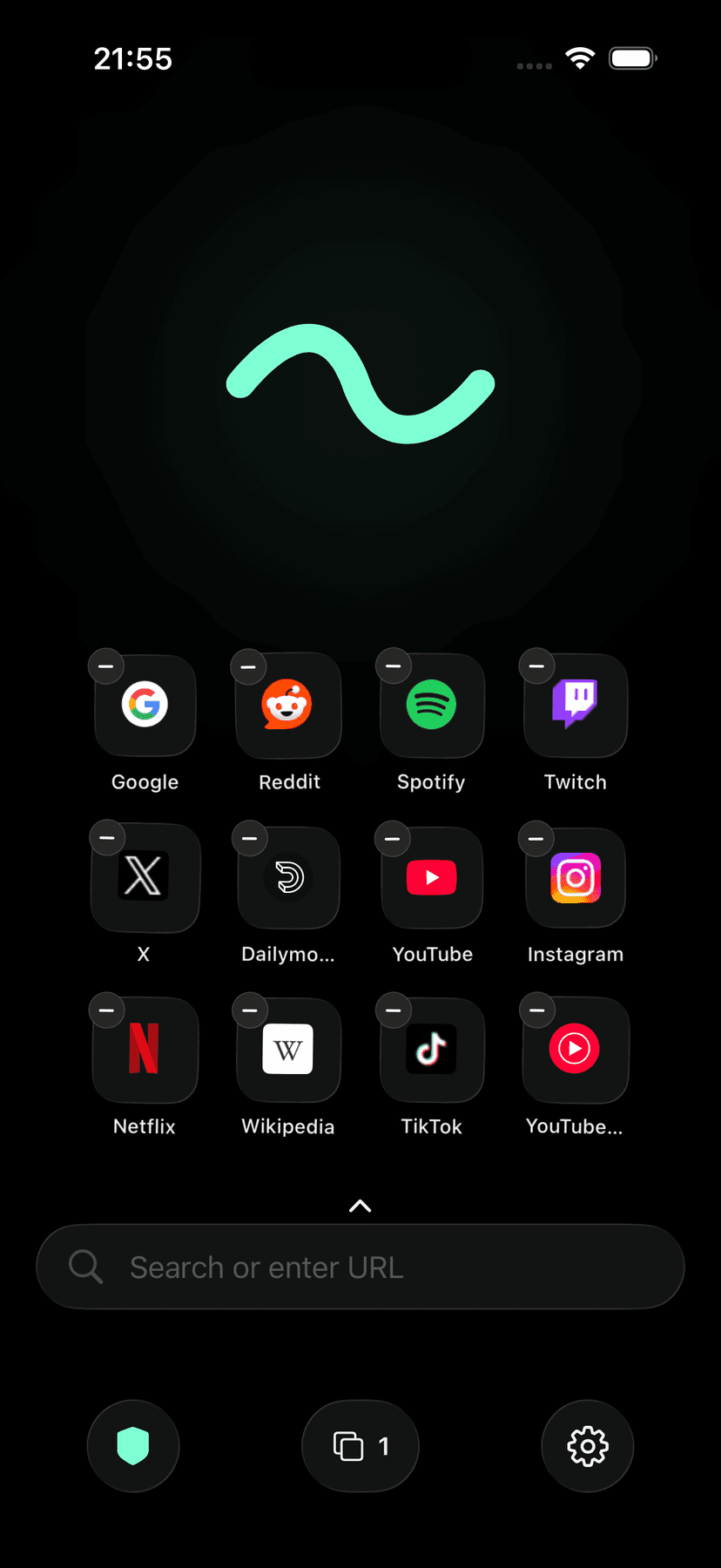 talavo home screen shortcut grid